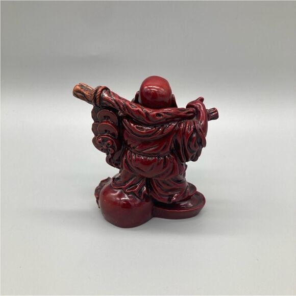 Vintage Red Resin Set 3 Laughing Buddha Collectible Figures Home Decor EUC - Picture 8 of 12
